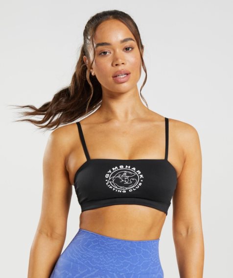 Women's Gymshark Legacy Bandeau Sports Bra Black | CA 37015N